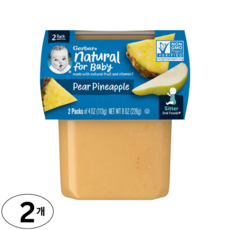 Gerber 내추럴 포 베이비 2nd Foods 배 파인애플 2팩, 배 파인애플(Pear Pineapple), 226g