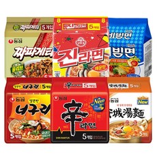 올따옴멀티라면 신라면5+진매5+짜파5+너구리5+안성5+비빔면5, 30개
