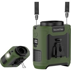 개인용 선풍기에 장착된 10000mAh 휴대용 허리 팬 클립 5단 바람 조절 및 LED 조명이 있는 67H 쿨링 웨어러블 벨트 셔츠 야외 작업 현장 캠핑용 목, Gray, 14500mAh