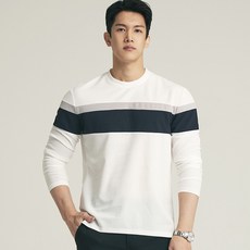 업클라스 남성용 2단 배색 긴팔 티셔츠 a093