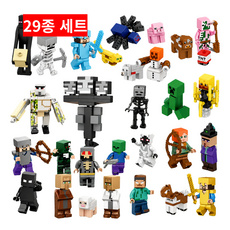 마인크래프트 몬스터 기사 좀비 미니 블럭 피규어 세트, 29개 29개