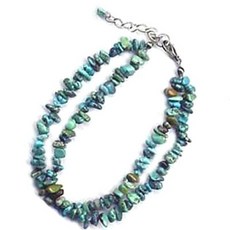 天然綠松石碎片雙串手環