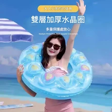 大人小孩均可使用 雙層加厚水晶圈, 活潑藍 氣筒 兒童 建議體重60斤內 一 安全加厚, 1個