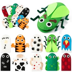 해외 WATINC 손 인형 만들기 키트 - 예수 부활 펠트 양말 장난감 10개 구글리 아이즈 및 폼폼으로 나만의 스토리텔링 역할 놀이 파티 용품 여아 남아를 위한 예술 공예 선, 유월절 A.