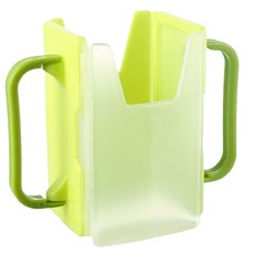 兒童托杯架 輔助杯架 防擠壓飲料架 摺疊鋁箔包牛奶杯, 兒童學習托杯架-青蘋綠, 1個