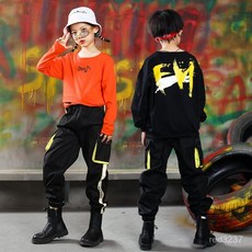 兒童架子鼓演出服潮男童街舞套裝嘻哈帥氣女童潮流hiphop衣服長袖