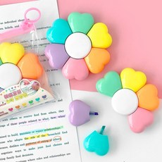 조선문방구 3000 하트꽃잎 6색 형광펜 정품