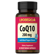 LINDBERG CoQ10 200毫克 含黑胡椒萃取物 素食膠囊, 1個, 60錠