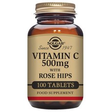 SOLGAR 無糖無麩質維他命C玫瑰果錠 500mg, 100顆, 1罐