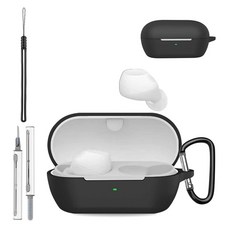 소니 WF-C710N용 케이스 커버 소니 WF-C710N 무선 이어폰용 실리콘 보호 커버 긁힘 방지 기능이 있는 풀 바디 충격 방지 커버 키체인 및 랜야드 및 클리너 키트, 소니 WF-C710N용 케이스 커버, 소니 WF-C71