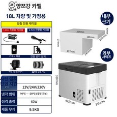 더엘픽 전기차냉장고 쿨러 12V 휴대용, 18L 차량 가정용 12V 24V 220V, 1L