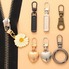 원터치 수선 만능 지퍼고리 6종 가방 의류 부자재 별 지퍼부자재, 정원형 골드, 기본-골드, 1개