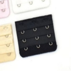 세모소 속옷조절고리 면재질훅 브레지어연결고리 여자속옷연장밴드 3단검정 1개 5.5X5CM