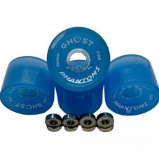 GHOST BOARDS 젤리 팬텀 롱보드 휠 70MM 78A 반투명 ABEC-7 베어링, 파랑