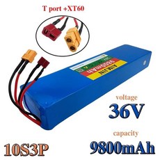 36V 9800mAh 18650 리튬 이온 충전식 10S3P 조요르 Y1 F3 전동 스쿠터 배터리에 적합, 06 XT60 plug, 01 빠른