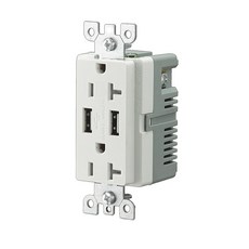 美規牆壁USB快充插座 15A 20A電源面板 多孔充電插座, SXUT2021:無規格, 1個, 1cm