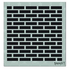 Stencil1 다마스크 풀 스텐실 - 페인팅 공예 및 장식을 위한 고품질 재사용 가능한 스텐실 - 벽 장식 원단 및 가구 재활용 가능한 아트 공예 - 14.6 x 15.2cm, 작은 벽돌 패턴 스텐실- 14.6cm x 15.2cm