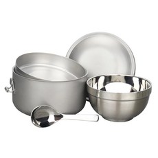 Lucuku不銹鋼隔熱便當盒14cm 隔熱碗 兒童匙 國小餐具三件組, 三件組, 1個, Lucuku便當盒+隔熱碗+湯匙