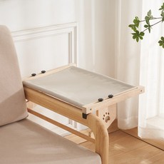 고양이 침대 난간 해먹 거치대 받침대 원목 보조 베드, 1개, 그레이 A