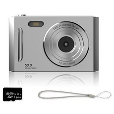 FDUCE M26 디지털 카메라 64GB 메모리카드 포함, 실버 실버