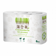 DANDELION 蒲公英 抽取式衛生紙 100%再生紙漿 環保衛生紙 六捲入, 16套, 6捲入