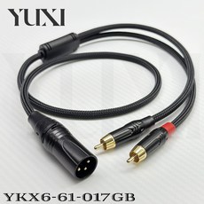 頂配款 編織網 XLR RCA 平衡頭 訊號線 一分二 XLR公轉雙RCA公頭 雙梅花頭 Y型線 卡農AV 轉接線, 1個, 雙RCA公頭轉XLR母頭,總長80公分=主線50公分+分岔30公分