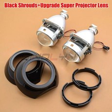 Sinolyn 헤드라이트용 Bi Xenon H7 H4 프로젝터 자동차 조명 H1 HID 헤드램프 액세서리 인치, 4) Black Upgrade Super, 1개