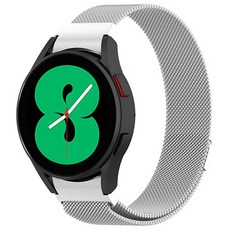 Womens9999 磁吸式金屬錶帶, 銀色, Galaxy Watch 4/4 Classic