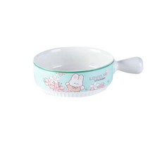 BLOWFISHFUGU손잡이그릇 예쁜 라면그릇 우동그릇 귀엽다 홈식기 세트, 토끼, 1개