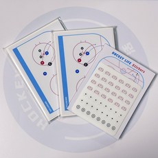아이스하키 작전판 전술판 휴대용 경기 코칭 감독 하얀색, 1개, 반시즌 2권 스티커 1세트