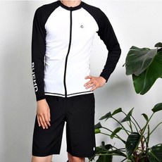 BUEHN 男女上衣 + 下裝 2 件套彩色拉鍊防風衣（WT/BK）大碼 ~ 3XL