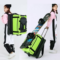 스키 보드 백팩 가방 100L 글자 바퀴 기능성가방 크로스백 배낭 스노우보드가방, 90L네온그린 구형은 보드불능, 1개