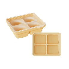 韓國 MOYUUM 白金矽膠副食品分裝盒 (4/6/12格) 3色可選, 奶油黃,12格(30ml), 1個
