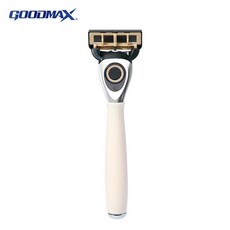 剃鬚刀手動禮盒男士刮刀鬍子架六層刀頭老式刮鬍刀片剃鬍刀非吉利, 1個, 白色樹脂1+4刀頭:1個