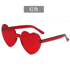 【無品牌】-糖果色愛心形太陽鏡個性一體片眼鏡新款歐美墨鏡