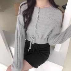 Twenty 漢南洞之戀--軟糯親膚霧釦擺結針織上衣 2502061