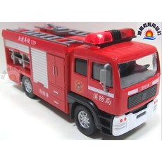 旭陽教育用品社 仿真合金水罐消防車模型 聲光迴力合金玩具, 1個, 舊款LR41電池聲光迴力合金水罐消防車