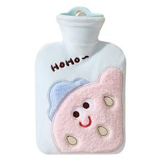 토리모 보온 물주머니 찜질팩 + 극세사커버 실리콘 온수팩 보냉, 딸기2L(L)