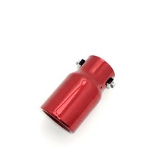 Nissan 日產 Tiida 超質感金屬鍍鉻霸氣尾管 金 紅 藍 銀 排氣管 尾飾管 斜管 平口管, 平口尾管 紅色, 1個