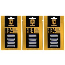HeadBlade 남성용 HB4 리필 면도 면도날 4개 (1팩), 4 Count (Pack of 3)