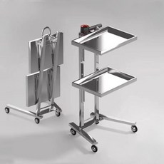 레드 웨건 미용실 스테인리스 미용웨건 옐로우 트롤리, B. 일반 검정색 스테인리스 스틸 바카, A. 신제품 핫세일, A. 40x37x87cm