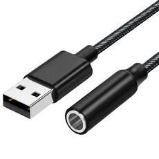 프라임 USB-A DAC 고음질 3.5mm 변환 어댑터, 1개, 블랙, 13cm