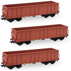 10492593 철도 모형 열차 기관차 기차 3대 HO 게이지 40피트 브라운 하이큐브 오픈카 무덮개 차량 1 87 곤돌라 왜건 트럭 모델 수송 화물열차 세트 화차 C8742W, 호스케일