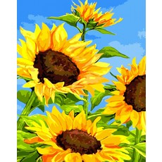 [하모니아트]DIY 유화그리기 그림그리기 세트 유화페인팅 40x50, 해바라기와 파란하늘, 03. 해바라기와 파란하늘, 1개