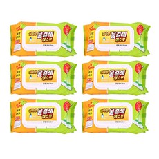 바람길 물걸레 청소포 중형 30매 리필 캡형, 6개