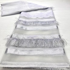 아프리카 두꺼운 다마스크 레이스 원단 5야드 자카드 브로케이드 DIY 재봉 나이지리아 여성 헤드타이 아소, 02 442206, 01 5야드