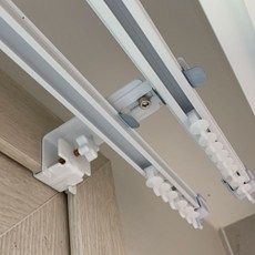 못없이 설치하는 안뚫어 고리 [버전3] 셀프 인테리어 이중레일 커튼레일, 버전3 (1세트-2개입) 블랙, 1개