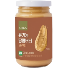 올가홀푸드 유기농 땅콩버터 크런치, 220g, 1개