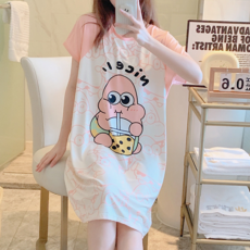 可愛卡通睡裙 夏季薄款寬鬆孕婦家居服