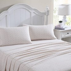 Laura Ashley 홈 플란넬 컬렉션 면 시트 침구 방축 가공 세트 포근한 부드러움 편안함